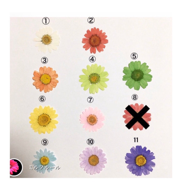 各花色選べます・ラメとイニシャルはオプションです♡押し花スマホケース 再販 7枚目の画像