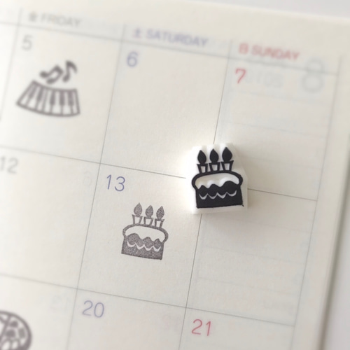 誕生日・記念日・ケーキ＊小さな消しゴムはんこ＊習い事・部活