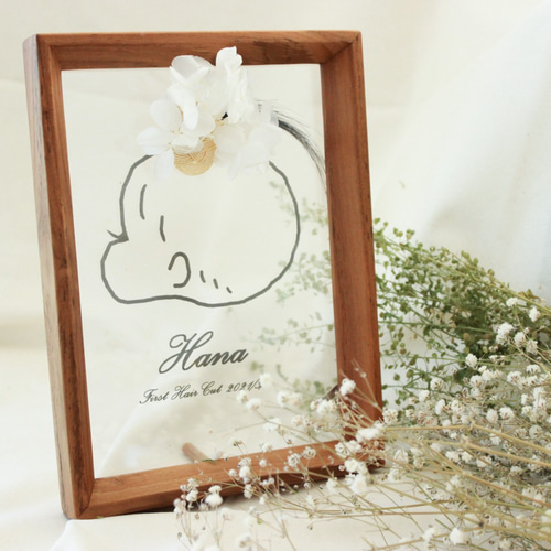 木製フレームつき】4種類選べる！透明☆女の子ファーストカットアート