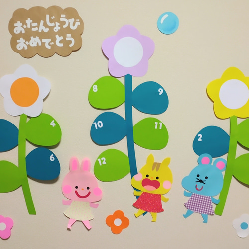お誕生日表 幼稚園 保育園 ⑤ （誕生日表① おそく 新年度 入園式 