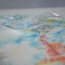 【1点物】泳ぐ折り紙の金魚　水彩画 5枚目の画像