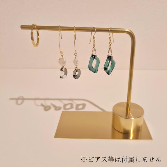 【オーダーメイド】ピアススタンド 真鍮製 オリジナル　ネックレスにも ハンドメイド  アクセサリー kmetal 1枚目の画像