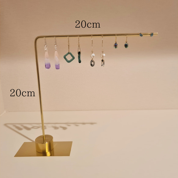 【穴ありver.】ピアススタンド 1本  真鍮製 オリジナル　ネックレス   アクセサリー kmetal 7枚目の画像