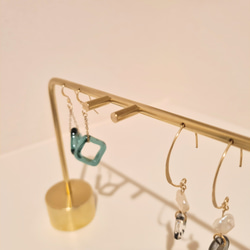 【単品販売】【真鍮ツマミ 直径3mm】 ピアススタンド ネックレス　ハンドメイド  アクセサリー kmetal 4枚目の画像