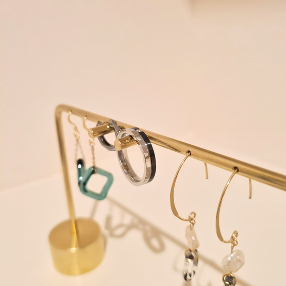 【単品販売】【真鍮ツマミ 直径3mm】 ピアススタンド ネックレス　ハンドメイド  アクセサリー kmetal 5枚目の画像