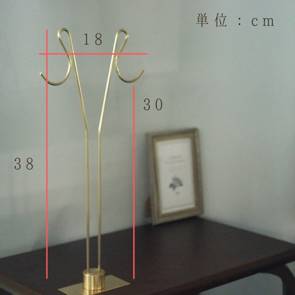 【 抗菌 】 愛知県製 マスクスタンド 真鍮  2本 マスク ケース カバー 【プレートあり】 ネックレス kmetal 3枚目の画像
