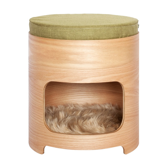 thehill | WOODY満座 キャットハウス 猫ベッド 小型犬ベッド スツール