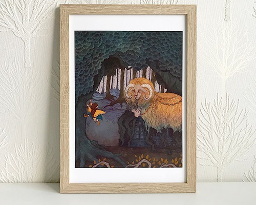 オリジナルイラスト・プリント/複製画・2L・A4】守護神 / Guardian