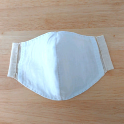 【手縫い】おでかけ おしゃれ秋冬マスク(立体) フィルターポケット付き　Mサイズ(クリーム・バラ) 3枚目の画像