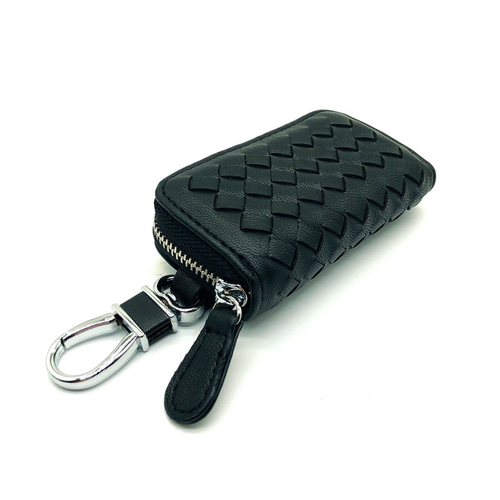 ブラックレザー 編み込みキーケース 楽天市場】スマートキーケース 編み込み 上質レザー メンズ キー