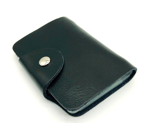 名刺入れ カードケース クレジットカード ケース 本革 ブラック 26枚