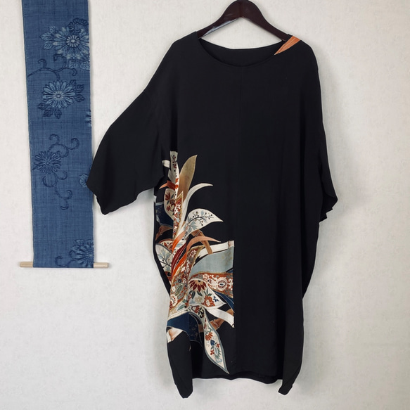 黒留袖 変形コクーンワンピース 着物リメイク ワンピース lole KIMONO