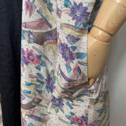 花柄小紋の羽織風ロングカーディガン　着物リメイク　アップサイクル 4枚目の画像