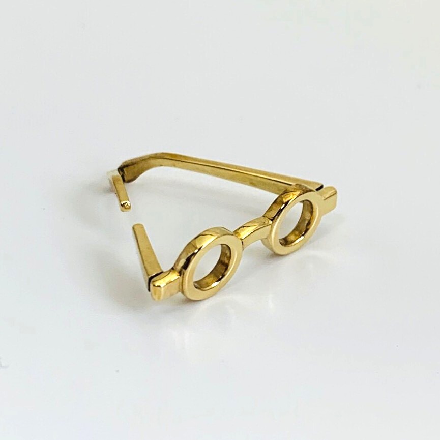 丸メガネ型 △イヤーカフ　 〜brass〜