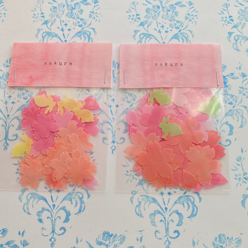桜L・Mサイズ ほんのり透けるペーパーフレーク クラフトパンチ