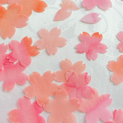 桜L・Mサイズ ほんのり透けるペーパーフレーク　クラフトパンチ　アルバム、色紙やラッピングに　D/423 2枚目の画像