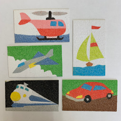 乗り物シリーズ　名刺サイズ砂絵キット 2枚目の画像