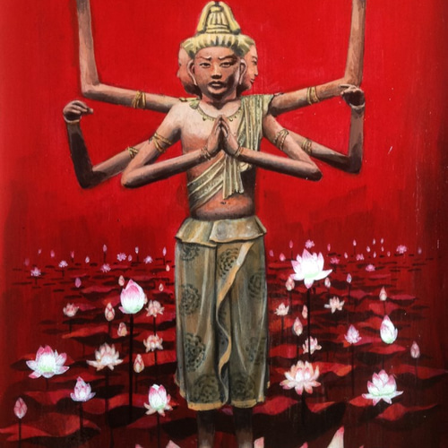 オリジナル絵画　現代アート仏画　阿修羅 オリジナル絵画 現代アート仏画 阿修羅