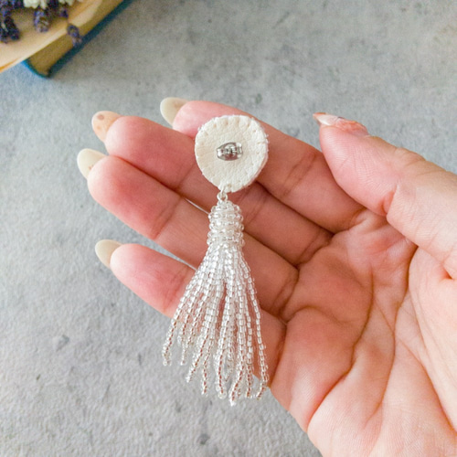 【1225】ハートとタッセルのピアスイヤリング ハートパールとパールタッセル〈ピアス/イヤリング〉 | Dua