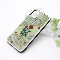 赤いバラと手紙のスマホケース・強化ガラス・iPhone用 3枚目の画像