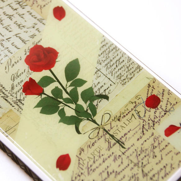 赤いバラと手紙のスマホケース・強化ガラス・iPhone用 5枚目の画像
