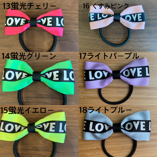新作♡♡ ロゴリボン LOVEリボン JS ダンス ヘアゴム 格子柄 ヘアゴム