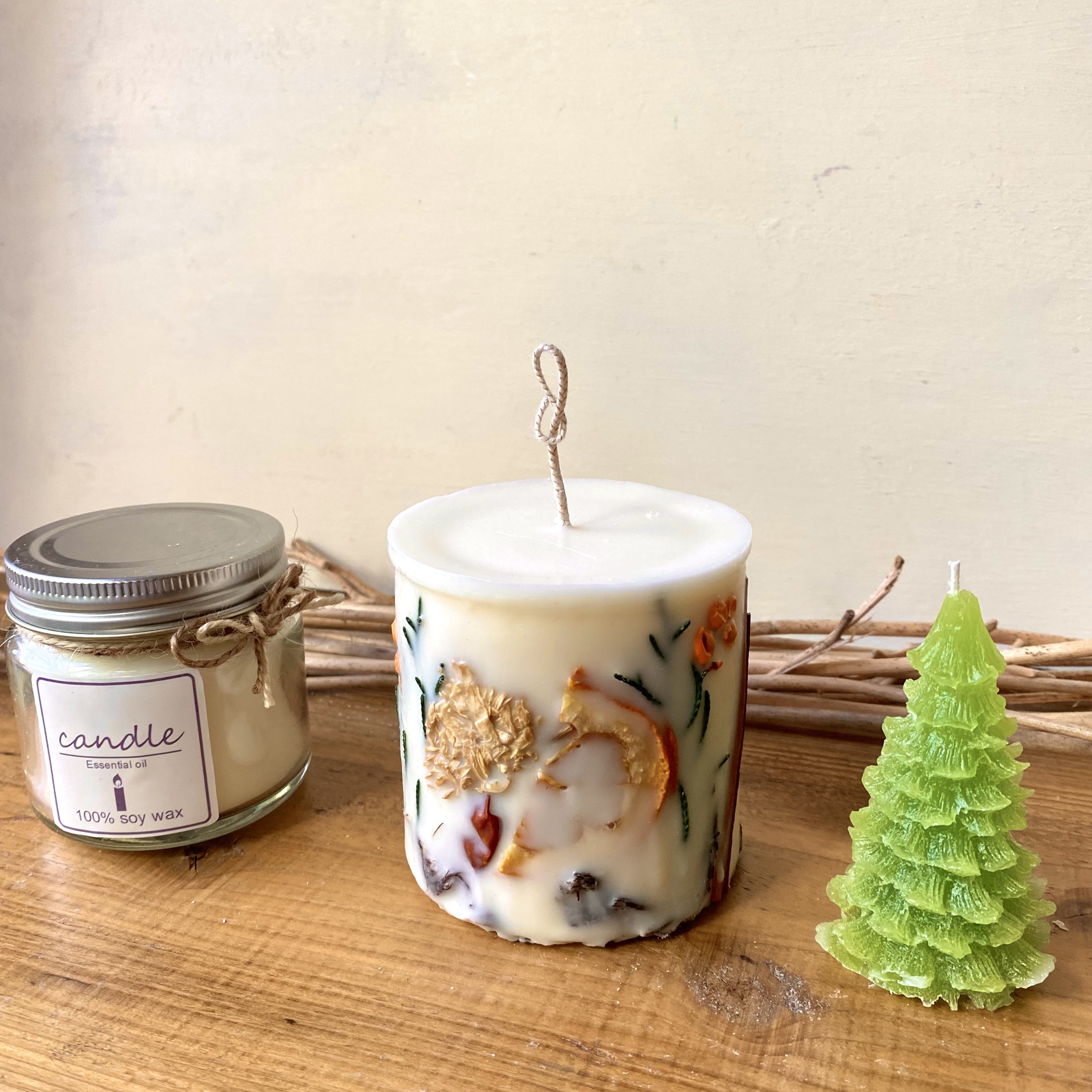 キャンドル　ソープストーン　クリスマスキャンドル