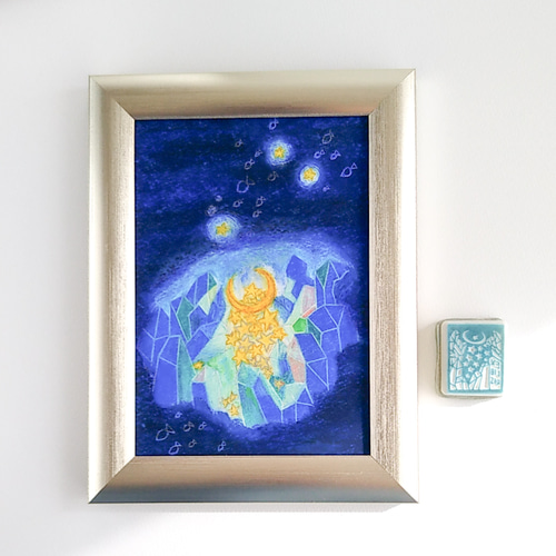 消しゴムはんこNo.183 thank you 星空