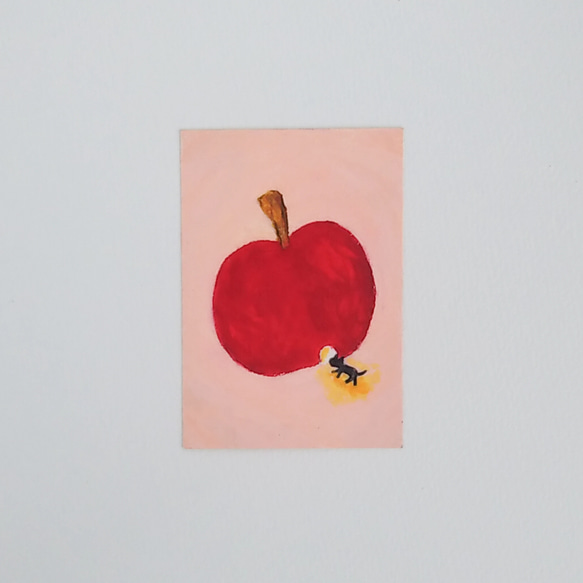 『りんごへの入口』　※ミニ原画（オイルパステル） 2枚目の画像