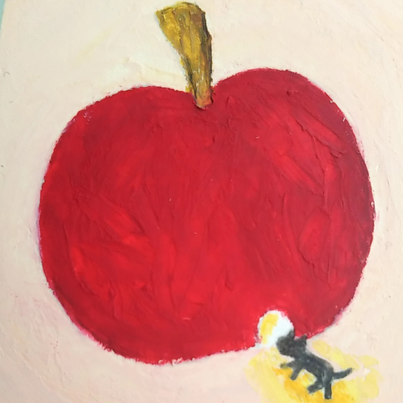 『りんごへの入口』　※ミニ原画（オイルパステル） 3枚目の画像