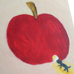 『りんごへの入口』　※ミニ原画（オイルパステル） 4枚目の画像
