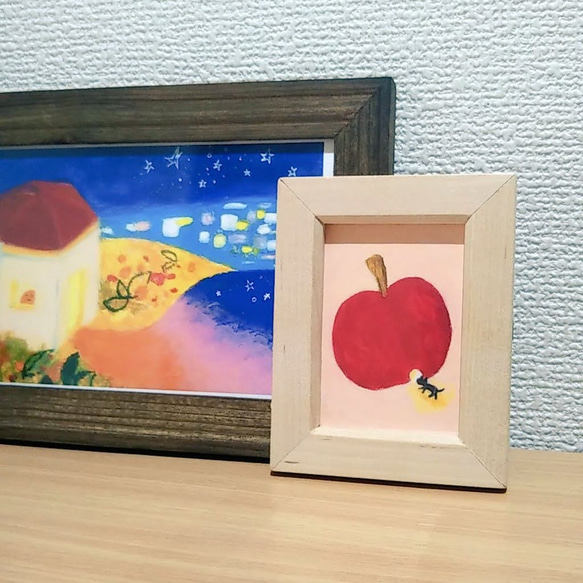 『りんごへの入口』　※ミニ原画（オイルパステル） 5枚目の画像