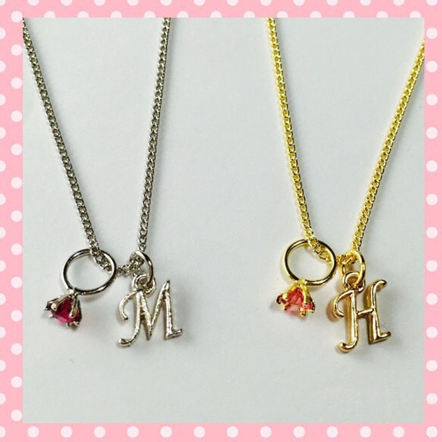 再販♥️イニシャルネックレス♥️誕生石リング付き ネックレス