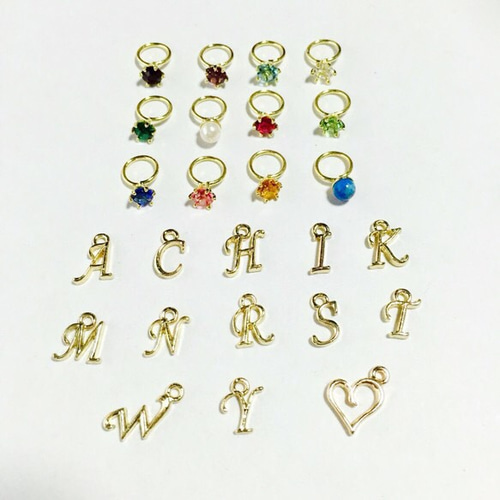 イタリックフォント イニシャル & 誕生石 リング マリッジリング専用オプション※】｜文字刻印 / フォント文字