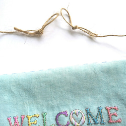 上質なリネン お魚 刺繍 タペストリーレインボーフィッシュ お魚のwelcome  壁掛け♥️ハローサーカス 4枚目の画像