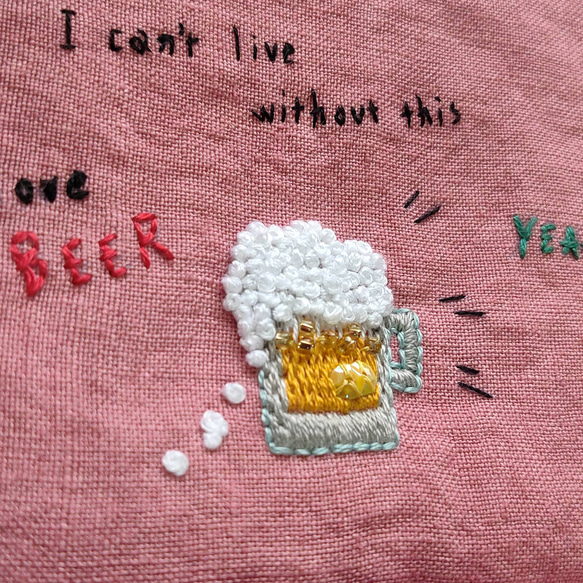 ビール刺繍ポーチ✩.*˚ハローサーカス 2枚目の画像