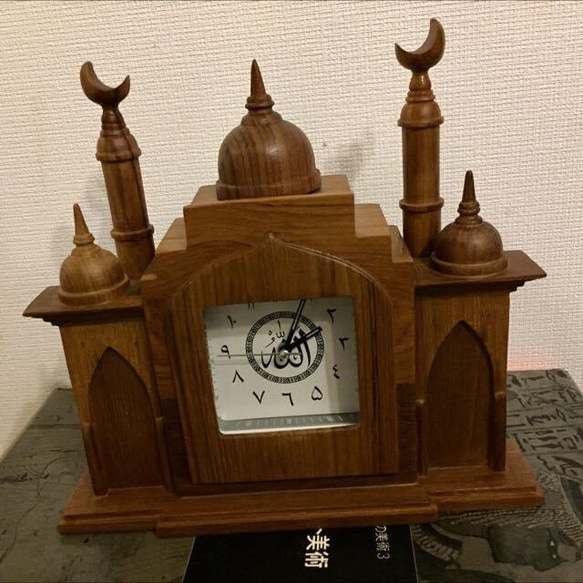 teak材モスク型AZAN爆音目覚まし時計 その他インテリア雑貨 AZAN CLOCK