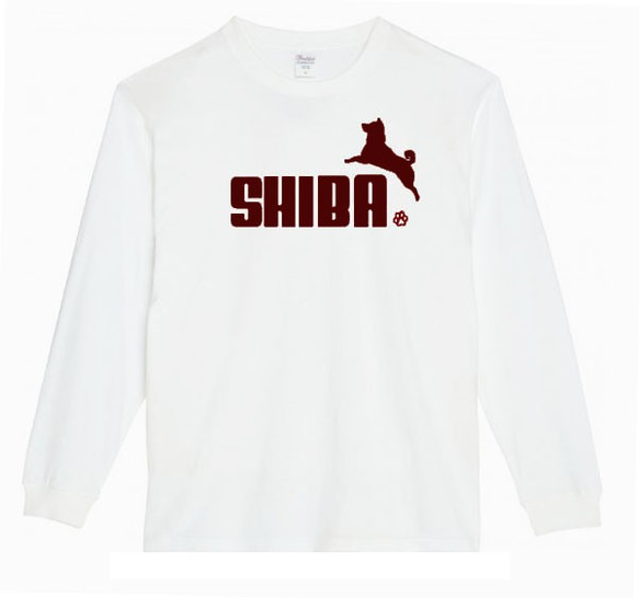 【5.6オンスロングスリーブ】★shiba★白L★送料込★2999円 1枚目の画像