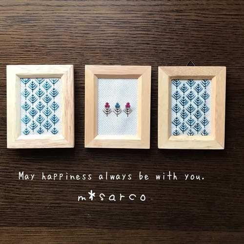 ♡欧風刺繍プチフレーム（3個セット）♡壁掛け♡壁飾り♡インテリア