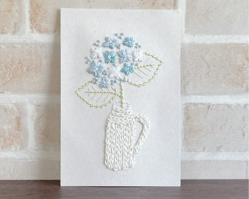 紫陽花（アジサイ）の刺繍壁飾り 紙刺繍 その他インテリア雑貨