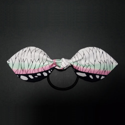 RA-KSK-000 うさ耳 リボン ヘアゴム 髪留め 髪飾り 伝統 和柄 蝶文様