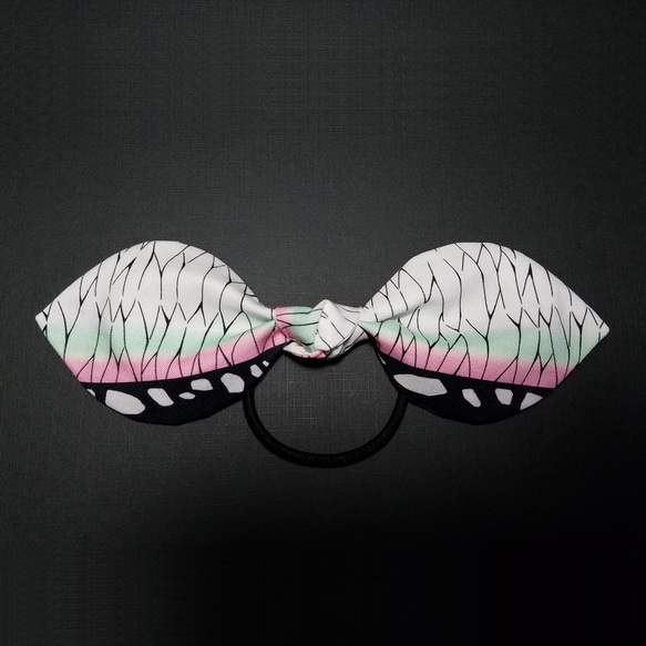 RA-KSK-000 うさ耳 リボン ヘアゴム 髪留め 髪飾り 伝統 和柄 蝶文様