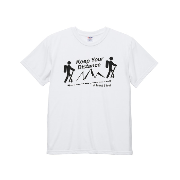 Tシャツ、感染予防メッセージTシャツ、KEEP YOUR DISTANCE 2枚目の画像