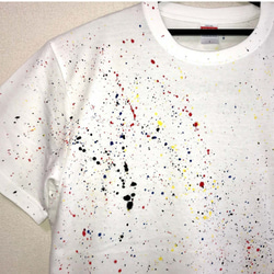 ハンドメイド スプラッシュ ペイント 加工 Tシャツ 、 1枚目の画像