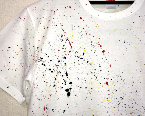 ハンドメイド スプラッシュ ペイント 加工 Tシャツ 、 Tシャツ ice