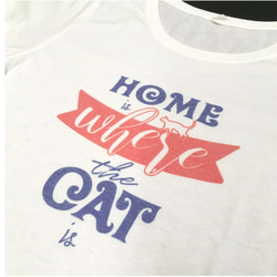 Home is where the cat is レディース ロゴTシャツ 3枚目の画像