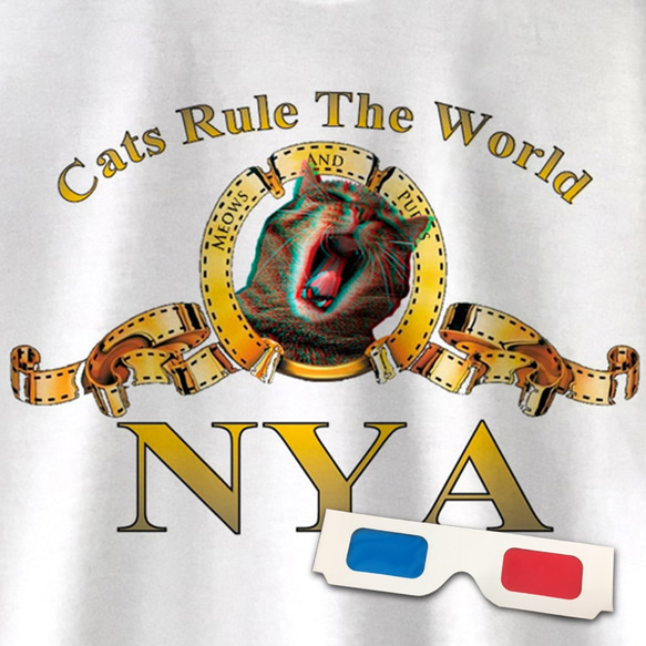 Cats Rule The World だ NYA / 3DＴシャツ 2枚目の画像