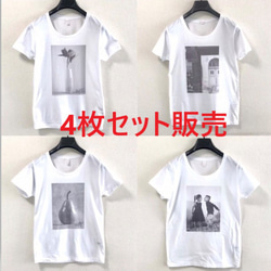 モノクロフォトTシャツ/レディースMサイズ Tシャツ ice-gigi