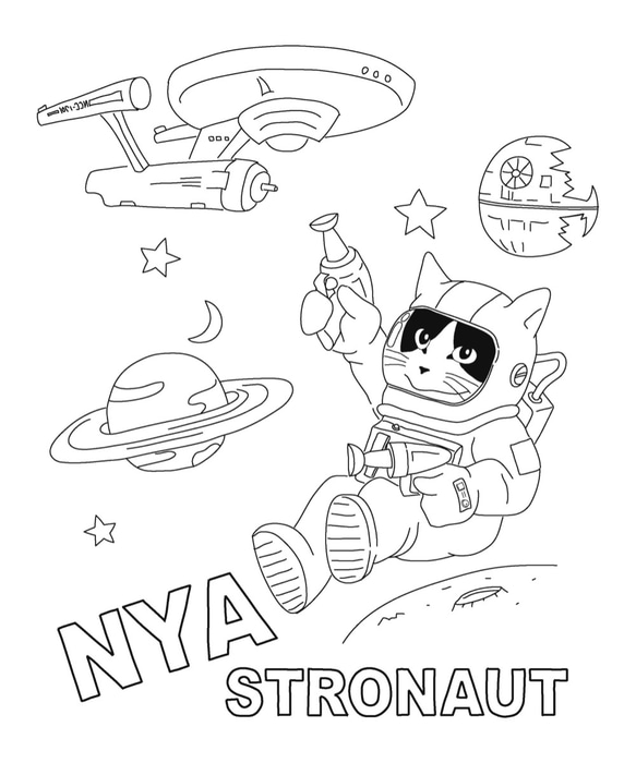 宇宙征服だNYA / NYA STRONAUT　Tシャツ 3枚目の画像