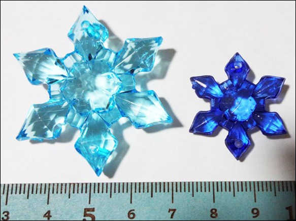 [素材]雪の結晶・小；ブルー（６個） 2枚目の画像